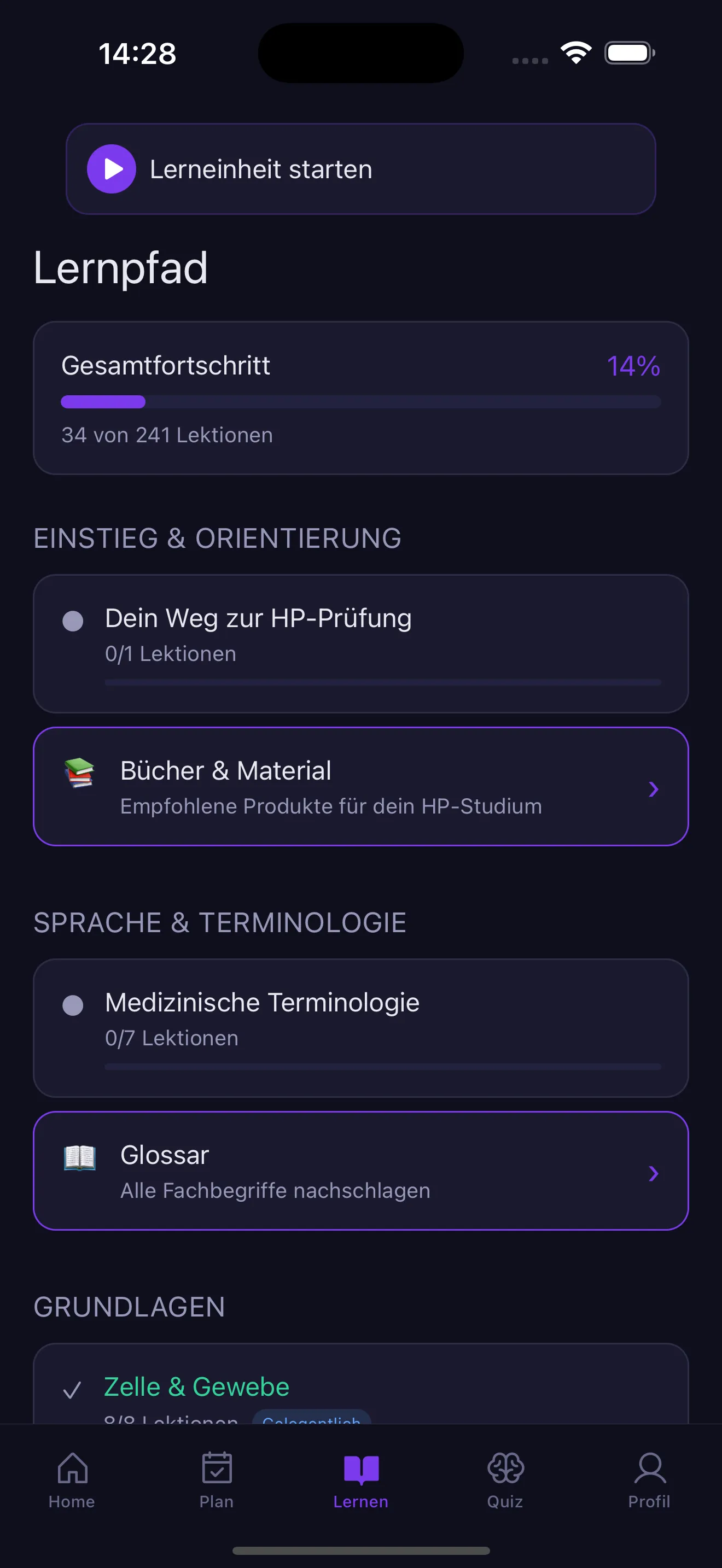 Strukturiertes Curriculum mit 50+ Themen