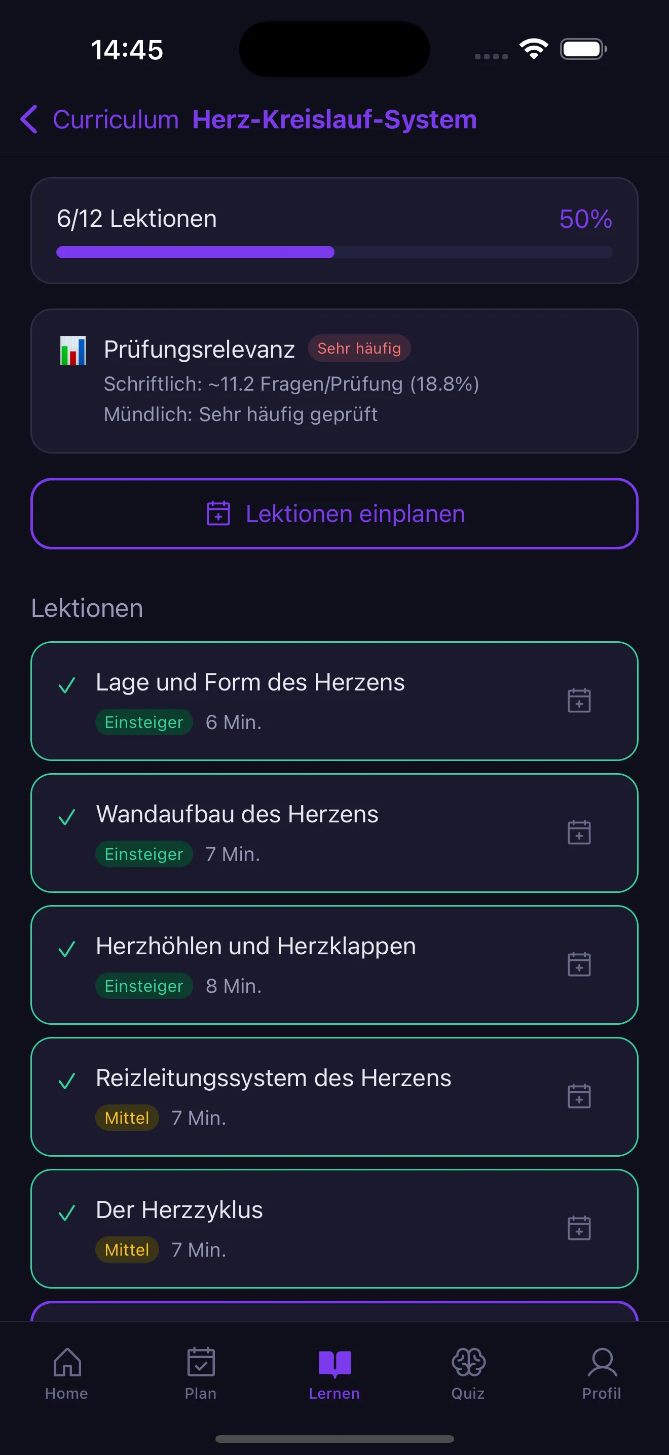 Prüfungsrelevanz pro Thema